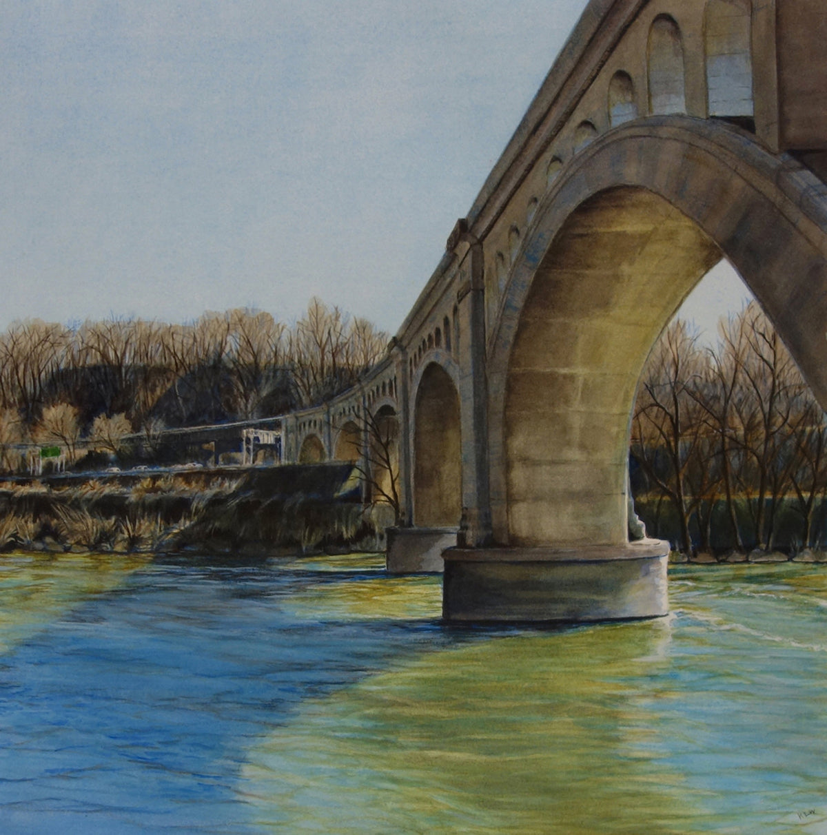 Kathleen Wert: Manayunk Bridge - Vintage Art Print for Home & Office Decor | Perfect for Living Rooms, Bedrooms & Gifts