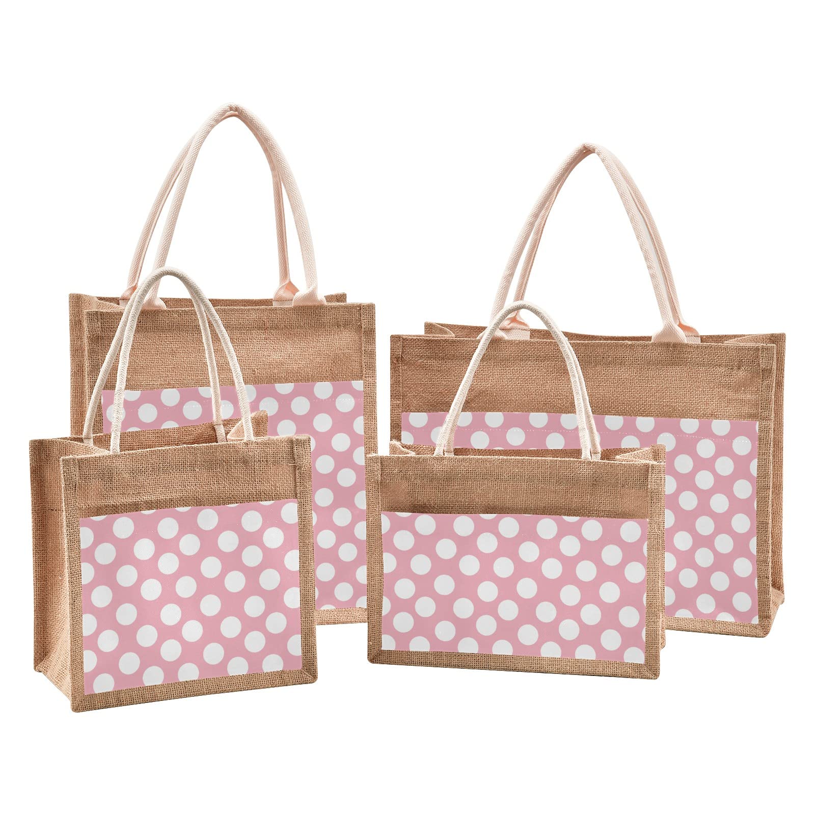 Eco-Friendly Jute Tote Bag for Women - Large Reusable Burlap Shopping Bag with Long Handles - Perfect for Beach, Grocery, Teacher Gifts, Bridesmaid & Wedding Favors | Sustainable Fashion Accessory for Everyday Use
