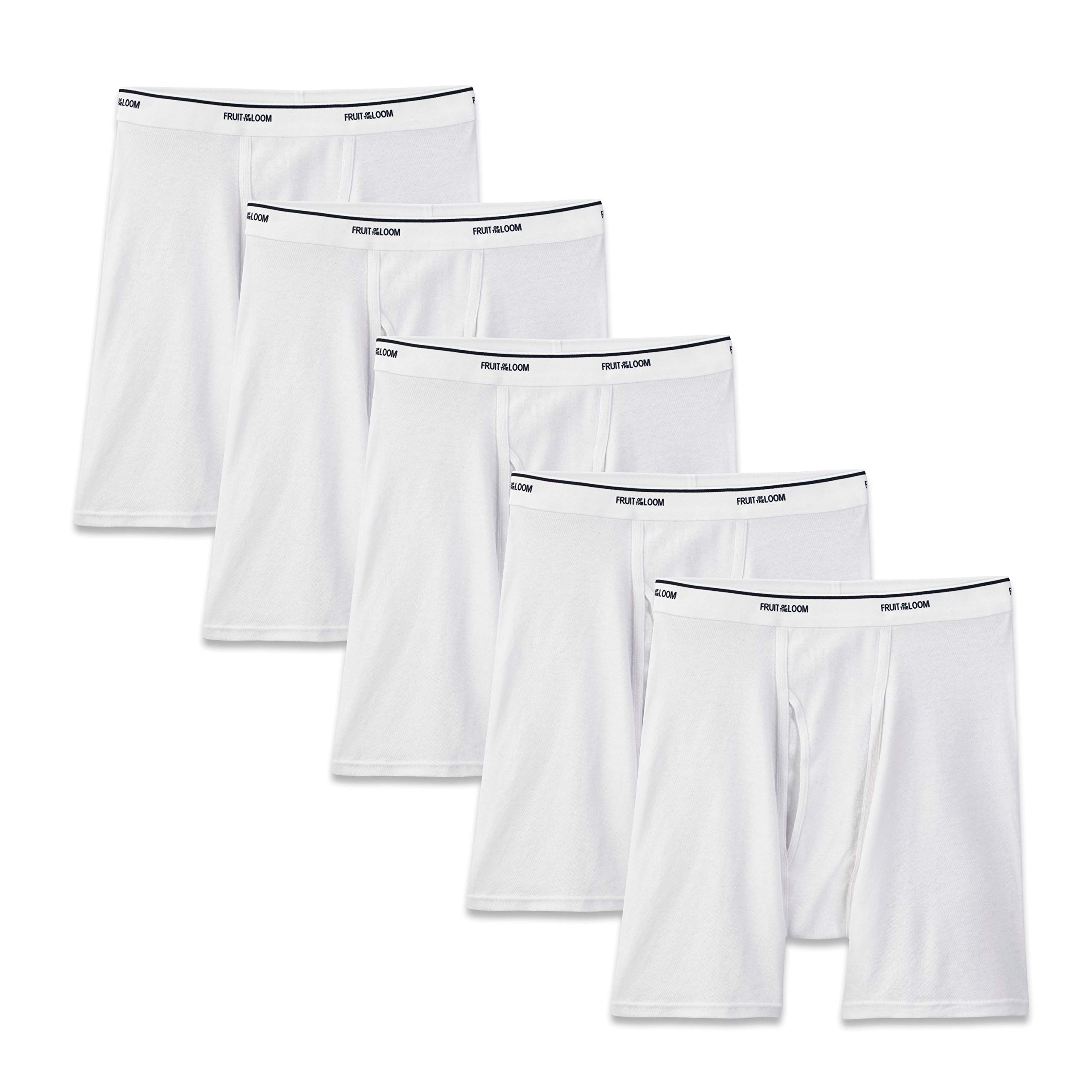 Fruit of the Loom Men's No Ride Up Boxer Briefs - Comfortable Cotton Underwear for Everyday Wear, Workout & Sports