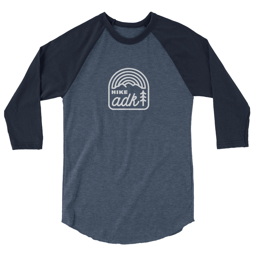 Premium HikeADK Raglan 3/4 Sleeve T-Shirt for Men & Women - Comfortable Outdoor Hiking & Casual Wear