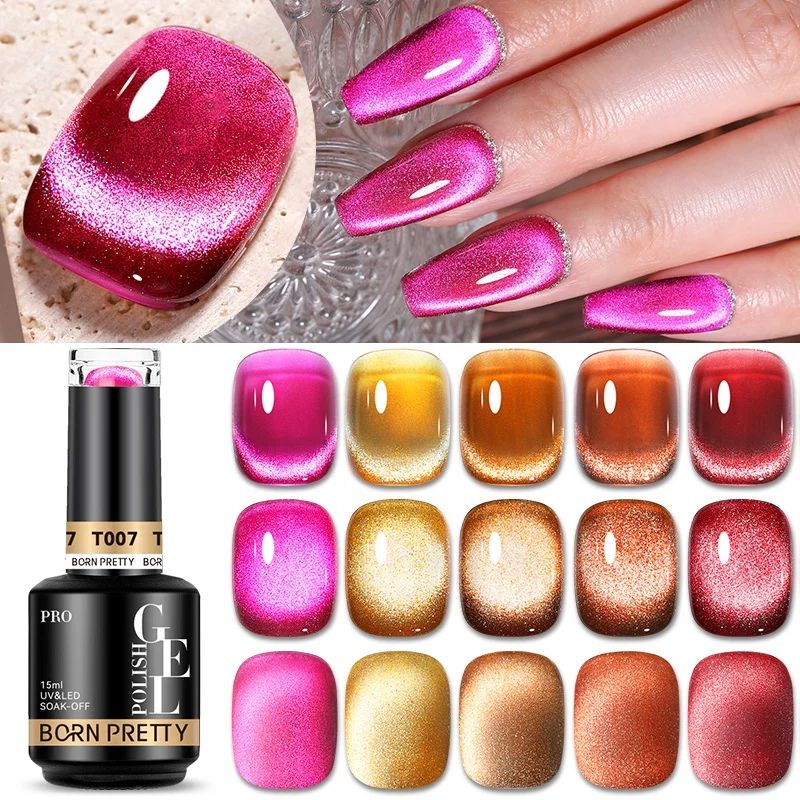 Born Pretty Jelly Amber Cat Eye Magnetic Gel Polish - 15ml Nail Polish for Stunning Magnetic Cat Eye Effect - Perfect for Nail Art, Manicures & Special Occasions