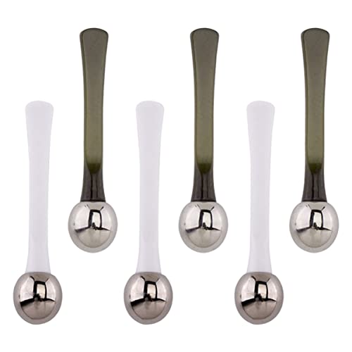 FRCOLOR 6-Piece Metal Makeup Spatula Set - Face Cream & Eye Cream Applicator, Stainless Steel Beauty Spoons for Precise Makeup Application - Perfect for DIY Skincare, Salon & Spa Use