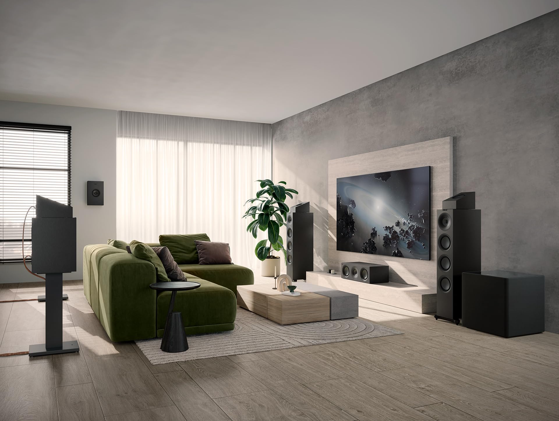 KEF Q11 Meta Floorstanding Speaker - Premium Walnut Finish | High-Fidelity Home Audio for Living Room & Theater | Pair (2 Speakers)