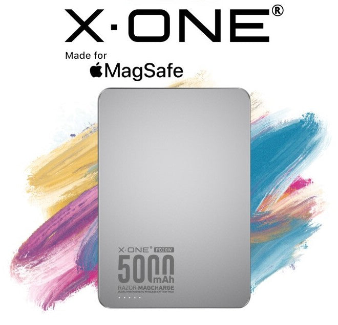 X.One 5000mAh MagSafe Magnetic Wireless Power Bank - Portable Charger with 1 USB Port & Fast Wireless Charging for iPhone 14/13/12 Series | Perfect for Travel, Work & On-the-Go Charging