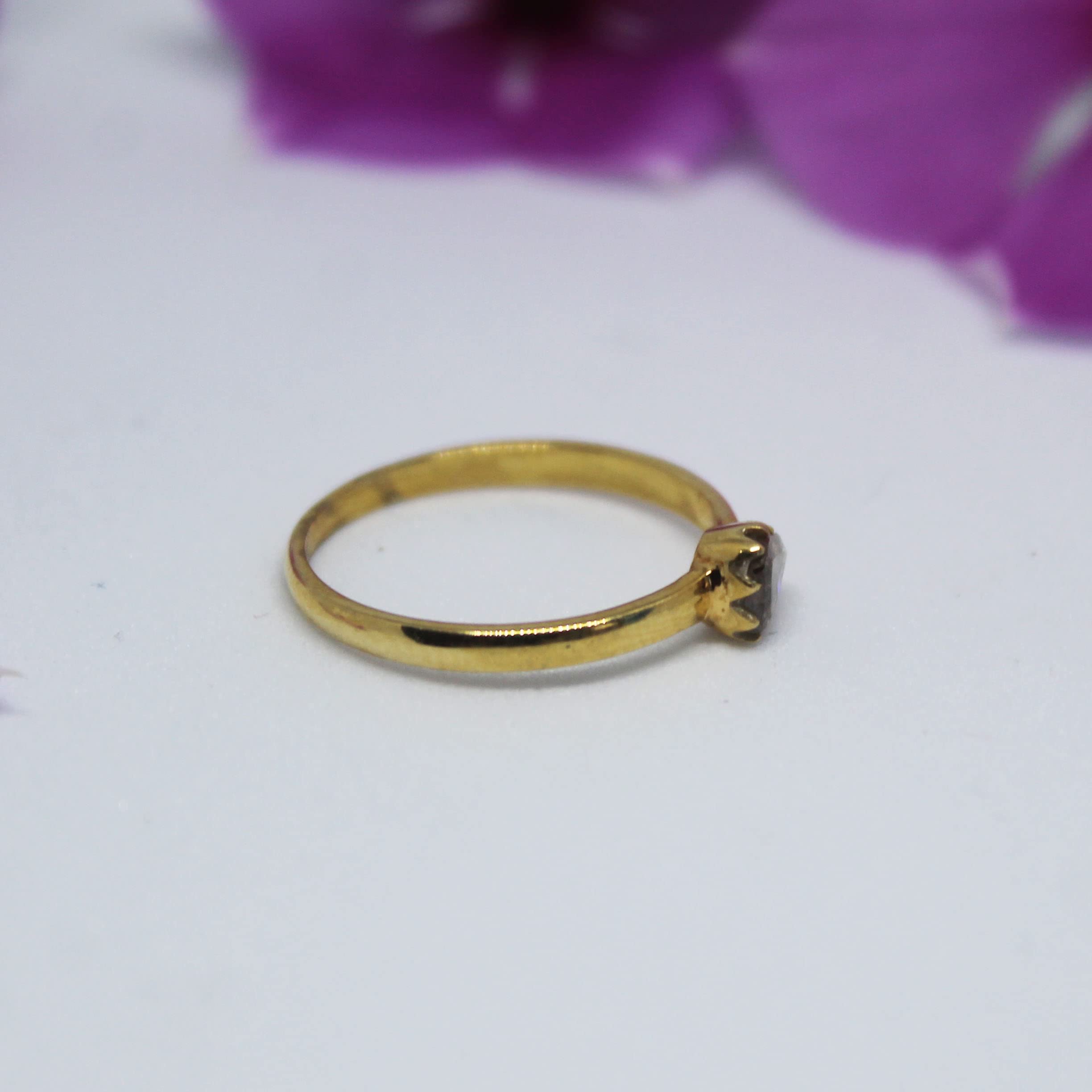 Natural Uncut Polki Diamond Ring - 14K Gold Filled 925 Sterling Silver Engagement Ring for Women | Victorian Style Jewelry by Ravaria | Perfect for Weddings, Anniversaries & Special Occasions