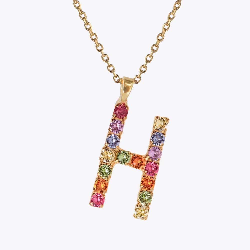 Personalized Letter Necklace with Rainbow Pendant - Custom Initial Jewelry for Women, Gift for Her - Perfect for Birthdays, Anniversaries & Everyday Wear