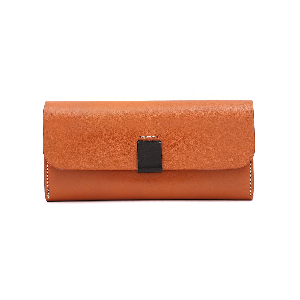 Handmade Genuine Leather Long Bifold Wallet for Women - Slim RFID Blocking Wallet with Multiple Card Slots & ID Window - Perfect for Everyday Use, Travel, and Gift Giving