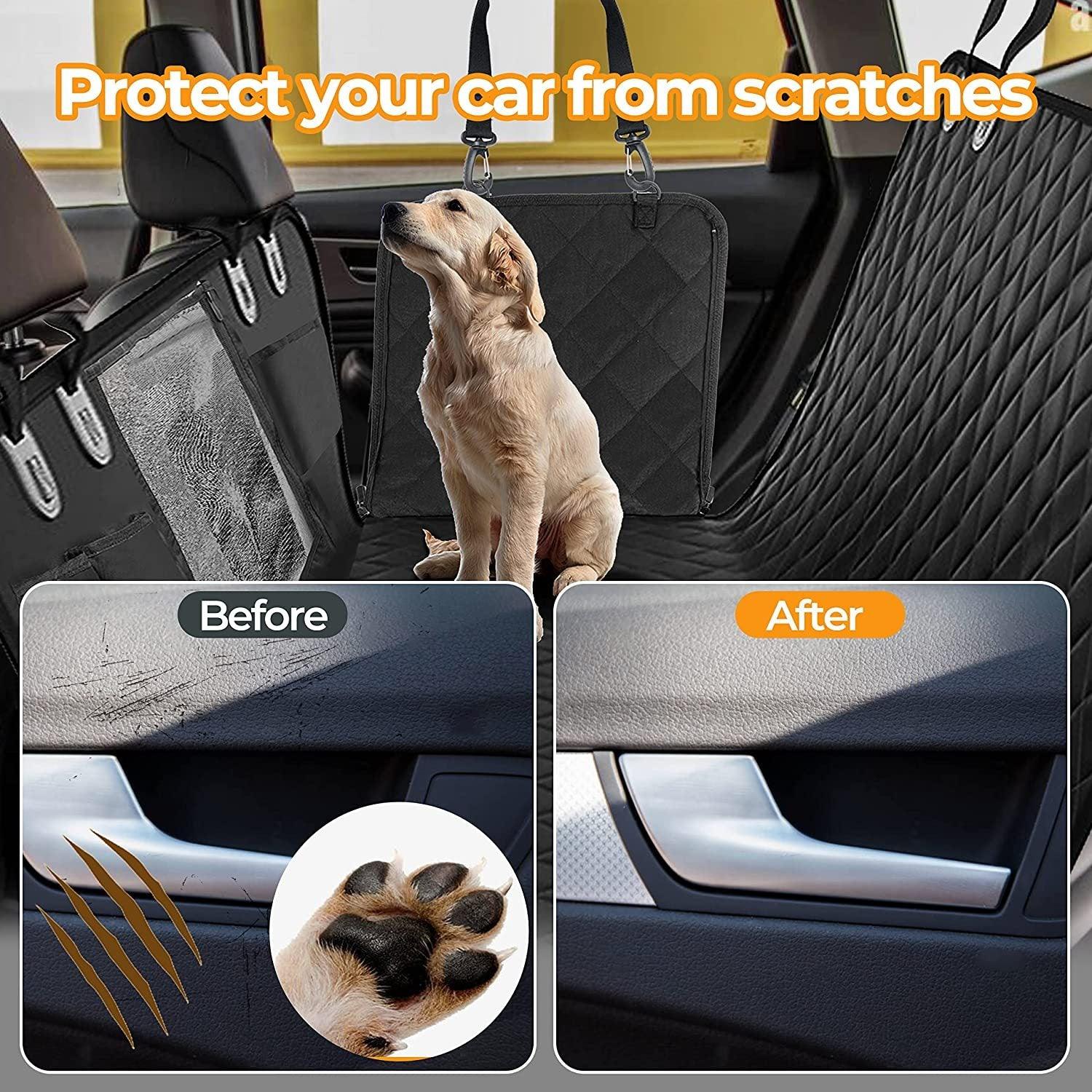 Premium Waterproof Dog Car Seat Cover for Back Seat - Scratchproof & Nonslip Pet Hammock with Mesh Window - Fits Cars, Trucks & SUVs - Protect Your Vehicle from Dirt, Hair & Scratches - Perfect for Road Trips, Daily Commutes & Pet Adventures