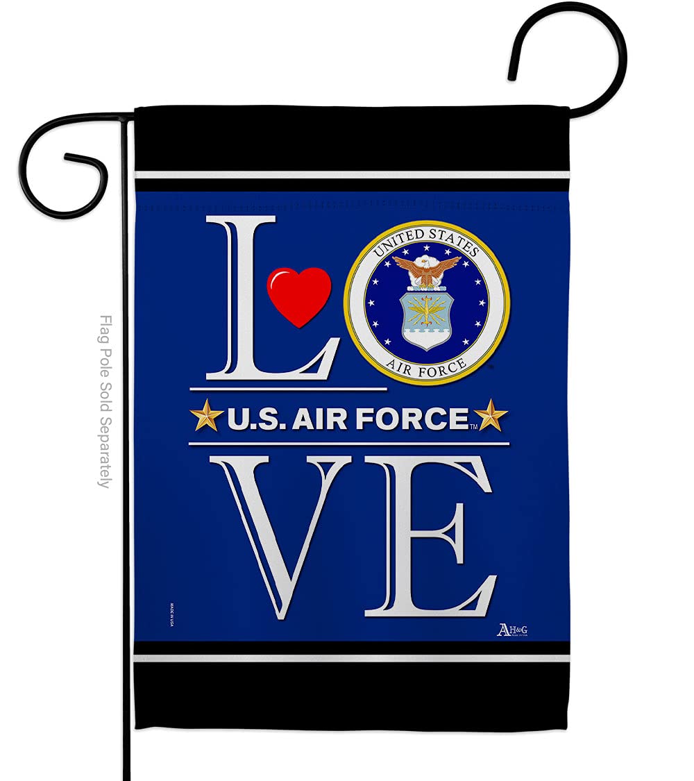 Americana Home & Garden G142636-BO 13x18.5 Inch Double-Sided US Air Force Love Garden Flag - Patriotic Armed Forces Vertical Decorative Banner for Yard, House & Military Gift | Perfect for Memorial Day, Veterans Day & Patriotic Home Decor