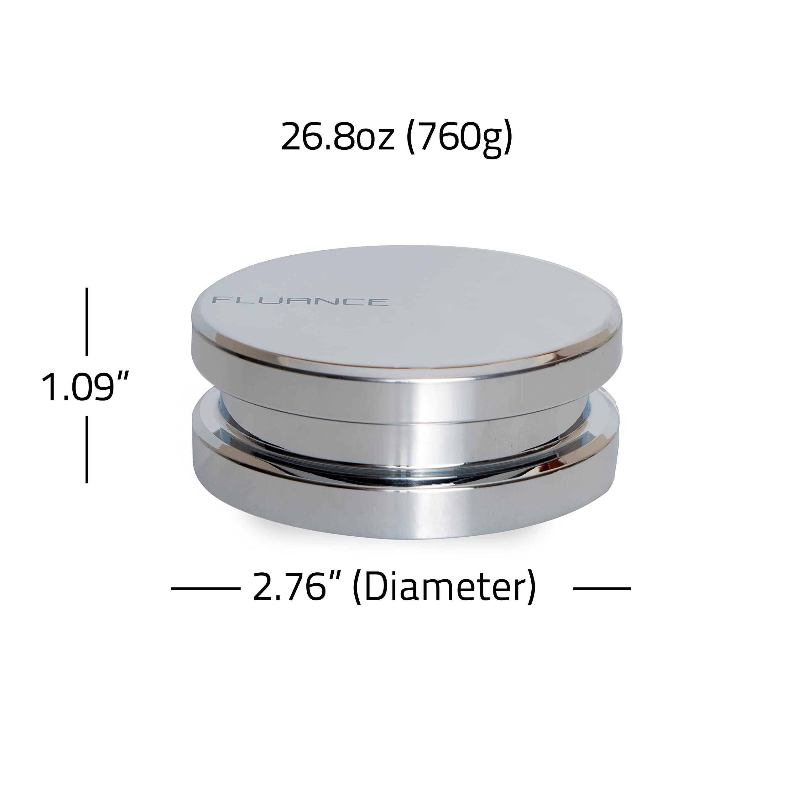 Fluance High Density Frosted Acrylic Turntable Platter for RT82/RT83/RT84/RT85 Reference Turntables - Includes 760g Steel LP Disc Stabilizer & Vinyl Record Weight - Perfect for Audiophile Vinyl Playback & HiFi Sound System Setup