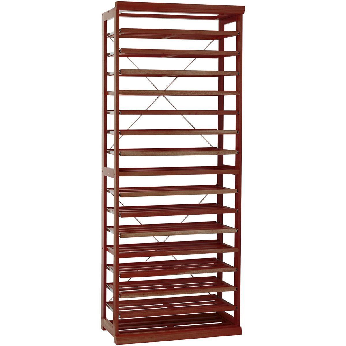 N'FINITY Walnut Wine Rack Kit with Rolling Shelves - Expandable Label View Storage for Wine Bottles - Perfect for Home Bars, Cellars, and Kitchen Organization