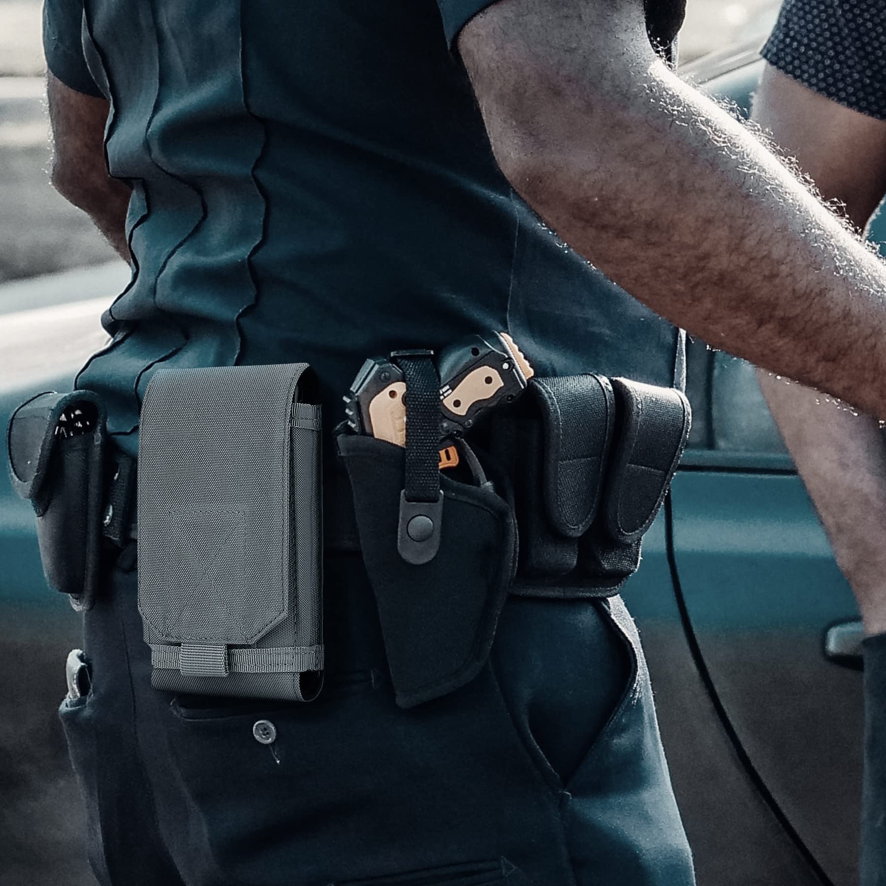 IronSeals Tactical MOLLE Phone Case - Heavy Duty Belt Holster Pouch for iPhone 16/15/14/13/12 Pro Max & Galaxy S24 Ultra - Military-Grade Protection for Outdoor, Hiking & Work Use