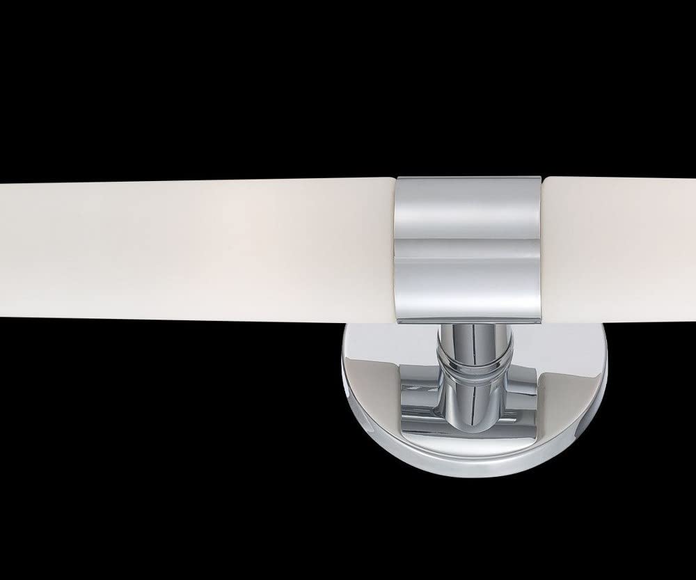 Modern 2-Light Wall Sconce with Frosted Glass - 20 x 5 Inches - Chrome Finish Wall Mount Lighting Fixture - Opal White Glass Shade - Perfect for Bedroom, Hallway & Living Room Decor - Bailey Street 79-BEL-981846