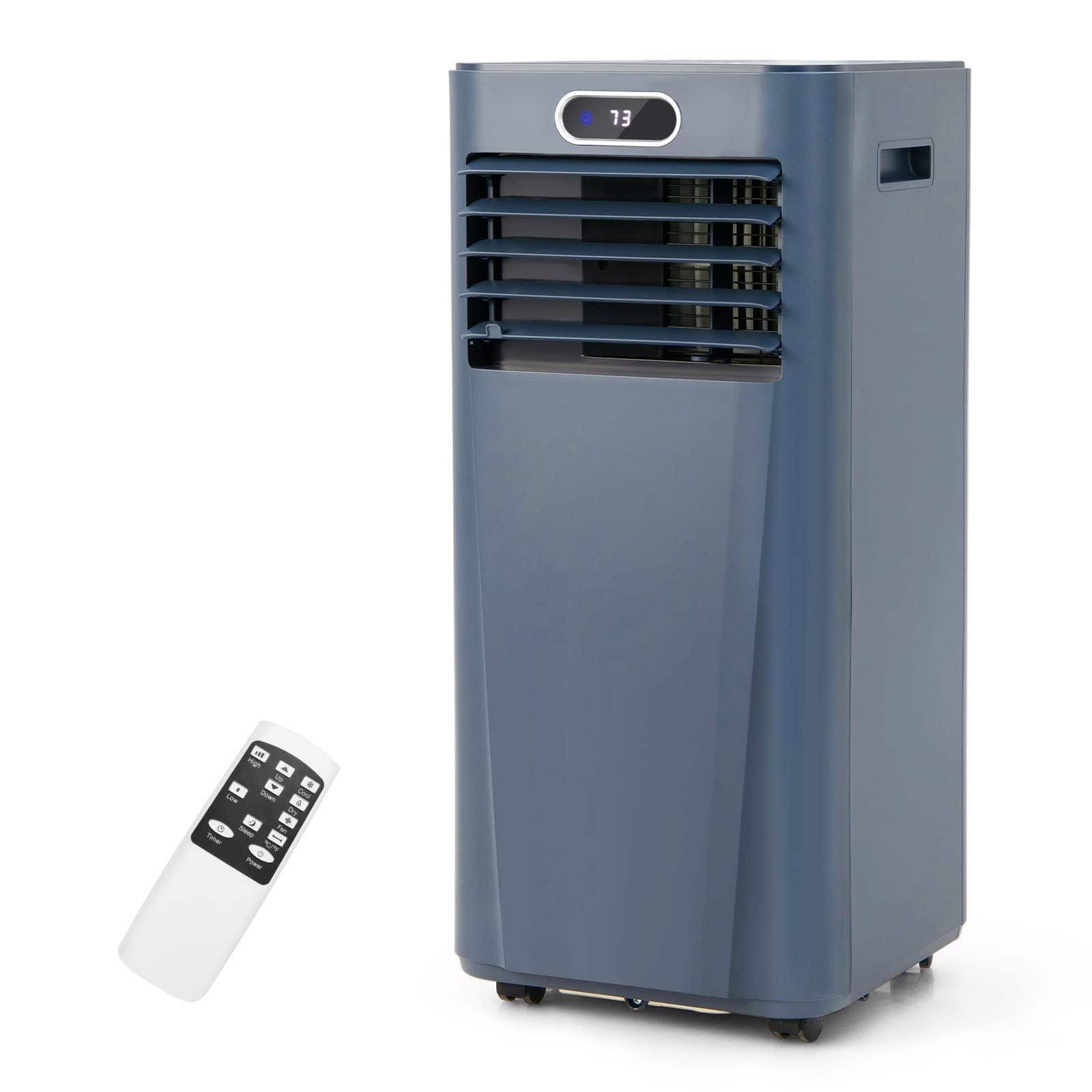 GOFLAME 8000BTU Portable Air Conditioner - 3-in-1 Cooling Fan, Dehumidifier & Air Cooler with Remote Control, Sleep Mode, 2 Speed Settings & 24H Timer - Compact AC Unit for Bedroom, Office, Dorm Room & Small Spaces (Blue)