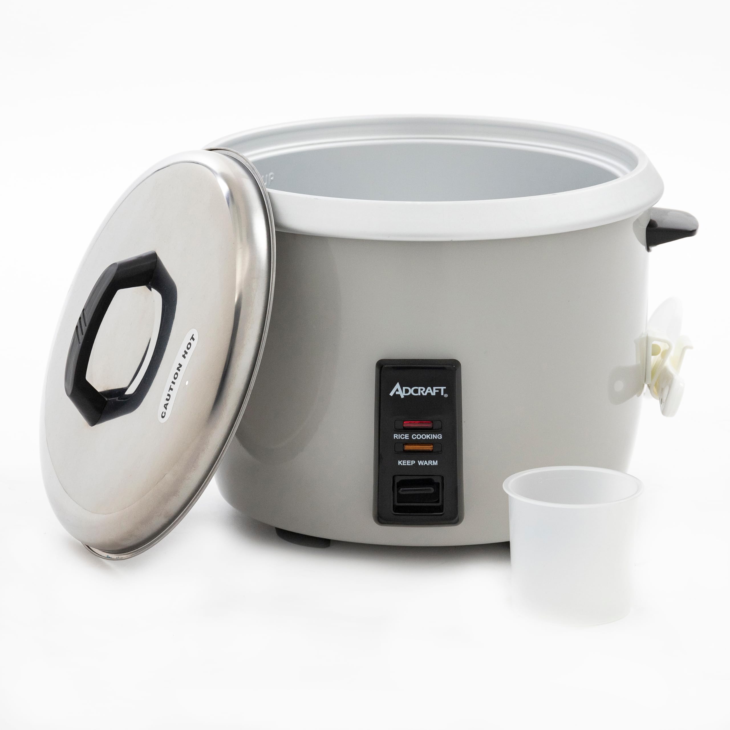 Commercial Heavy Duty 30-Cup Electric Rice Cooker with Stainless Steel Lid & Aluminum Interior - Large Capacity Rice Steamer with Oversized Fork for Restaurants, Catering & Bulk Meal Prep