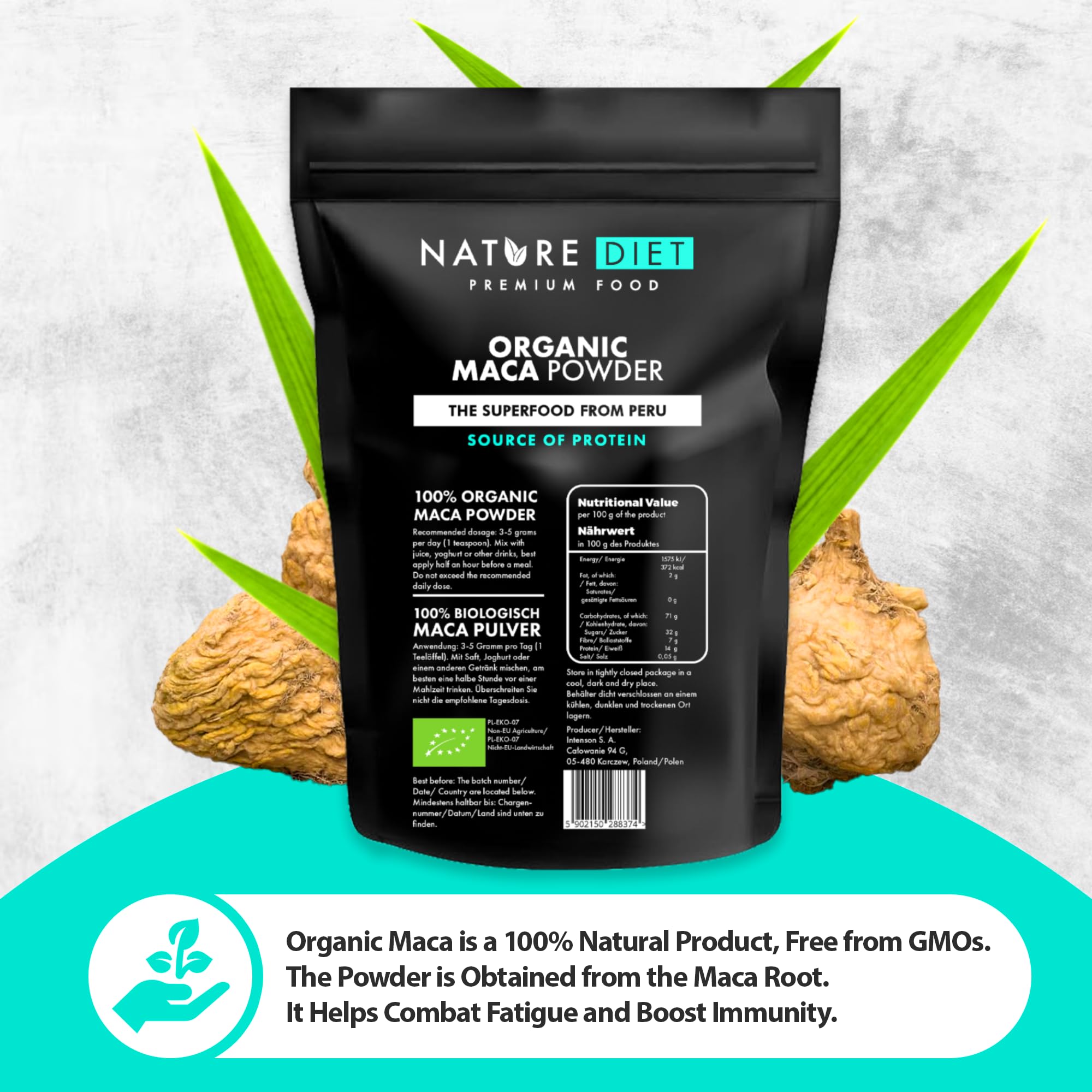 Organic Maca Root Powder 1000g - Gluten-Free, Vegan Superfood for Energy & Vitality | Perfect for Smoothies, Baking & Natural Health Boost