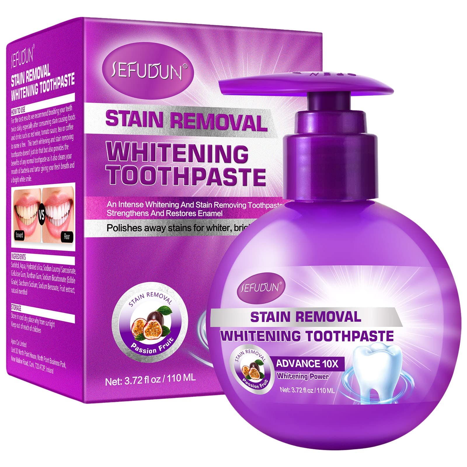 Whitening Toothpaste for Bleeding Gums & Fresh Breath - Removes Plaque, Smoke Stains & Whitens Teeth with Chlorine Dioxide | Ideal for Daily Oral Care & Smokers
