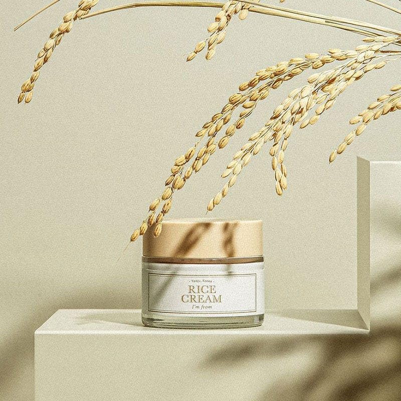 I'm from Rice Cream 50g | 41% Rice Bran Essence with Ceramide for Glowing Skin | Deep Moisture & Skin Barrier Repair | Korean Vegan Skincare | Toxin-Free | Perfect for Dry Skin & Nighttime Routine