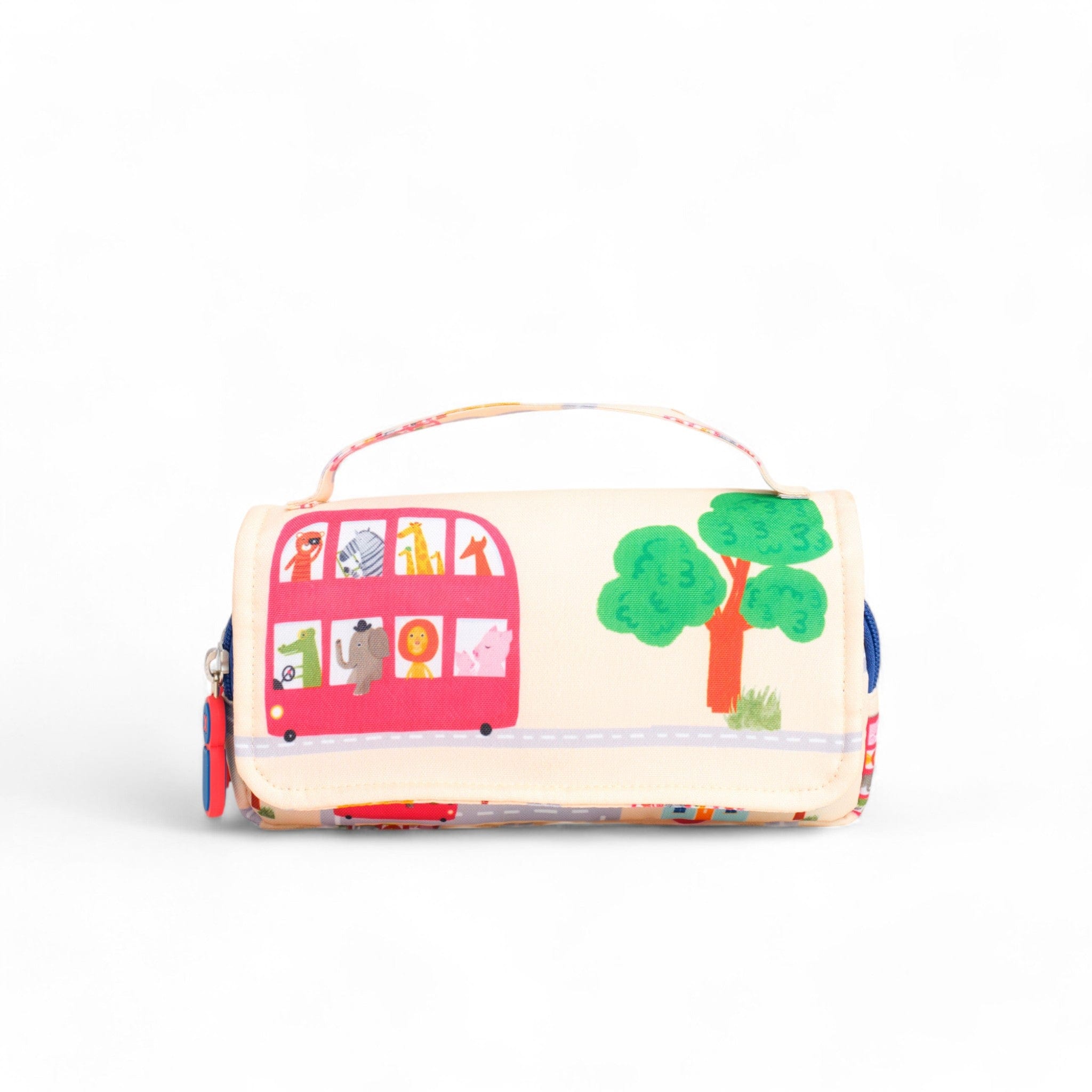 Wheel on the Bus Pencil Case - Cute School Bus Shaped Pencil Pouch for Kids - Perfect for School Supplies, Back to School, Classroom Organization & Travel