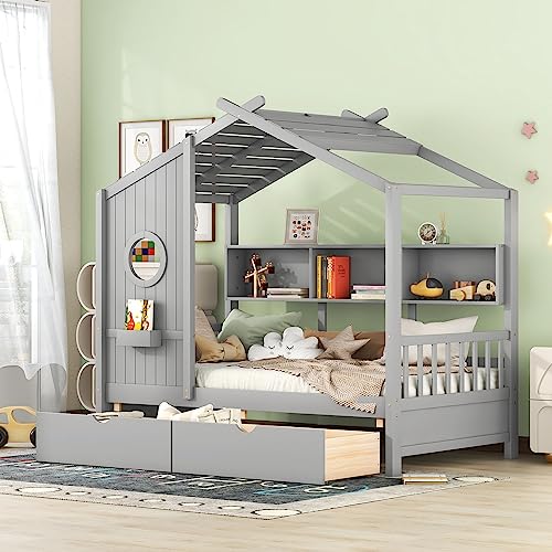 Gray With Bookcase