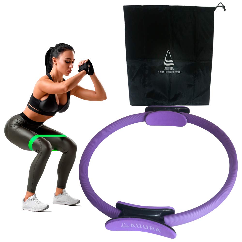 Pilates Ring for Women - Yoga Magic Circle with Resistance Bands & Carry Bag - Home Fitness Equipment for Kegel Exercise, Inner Thighs, Abs & Legs Workout - Perfect for Home Gym, Yoga Studio & Physical Therapy