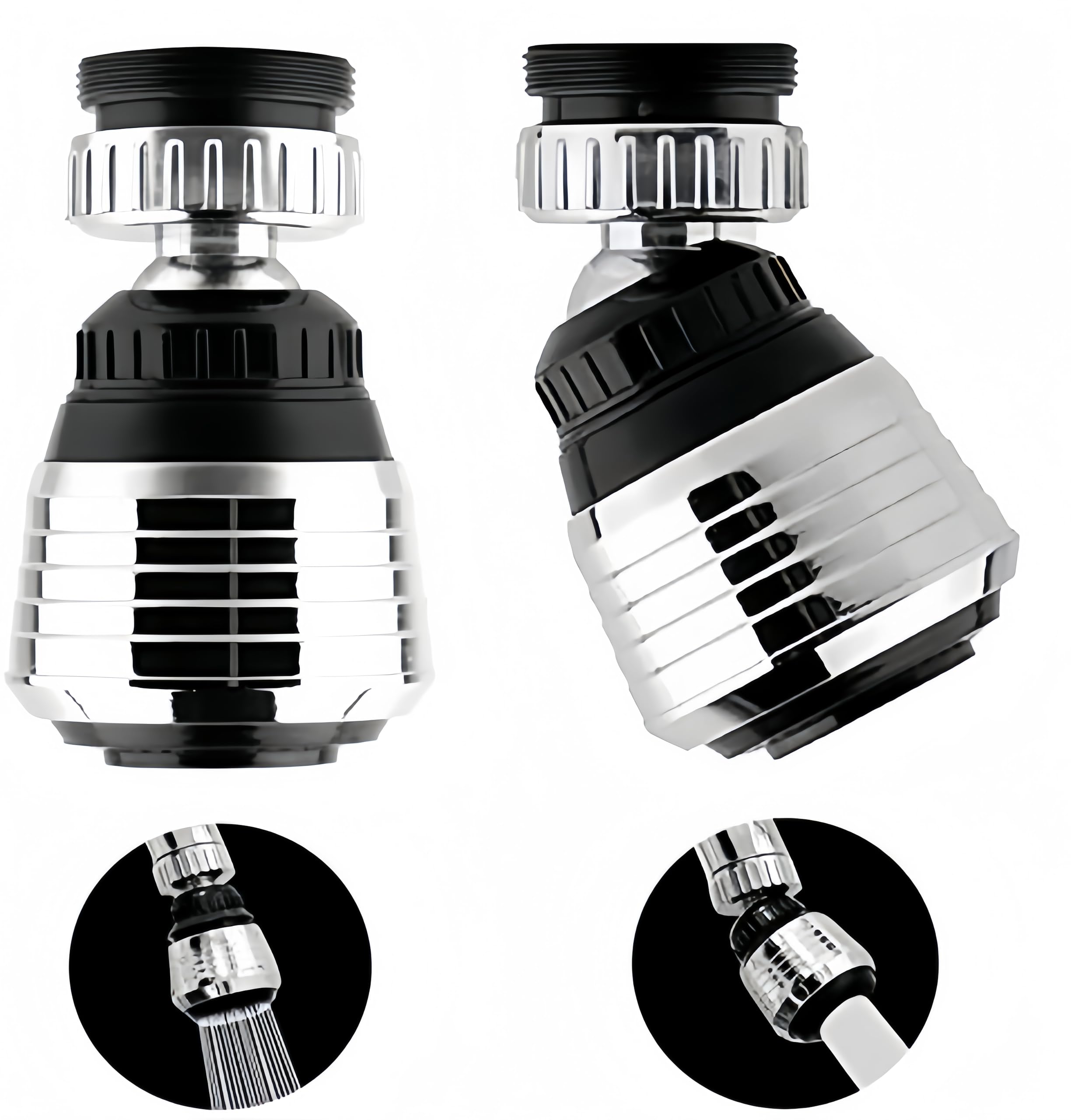 3PCS 360 Degree Swivel Faucet Aerator - High Pressure Water Saving Sprayer with Adjustable Flow - Leakproof Kitchen Sink Filter for Efficient Dishwashing & Water Conservation (3 Pack)