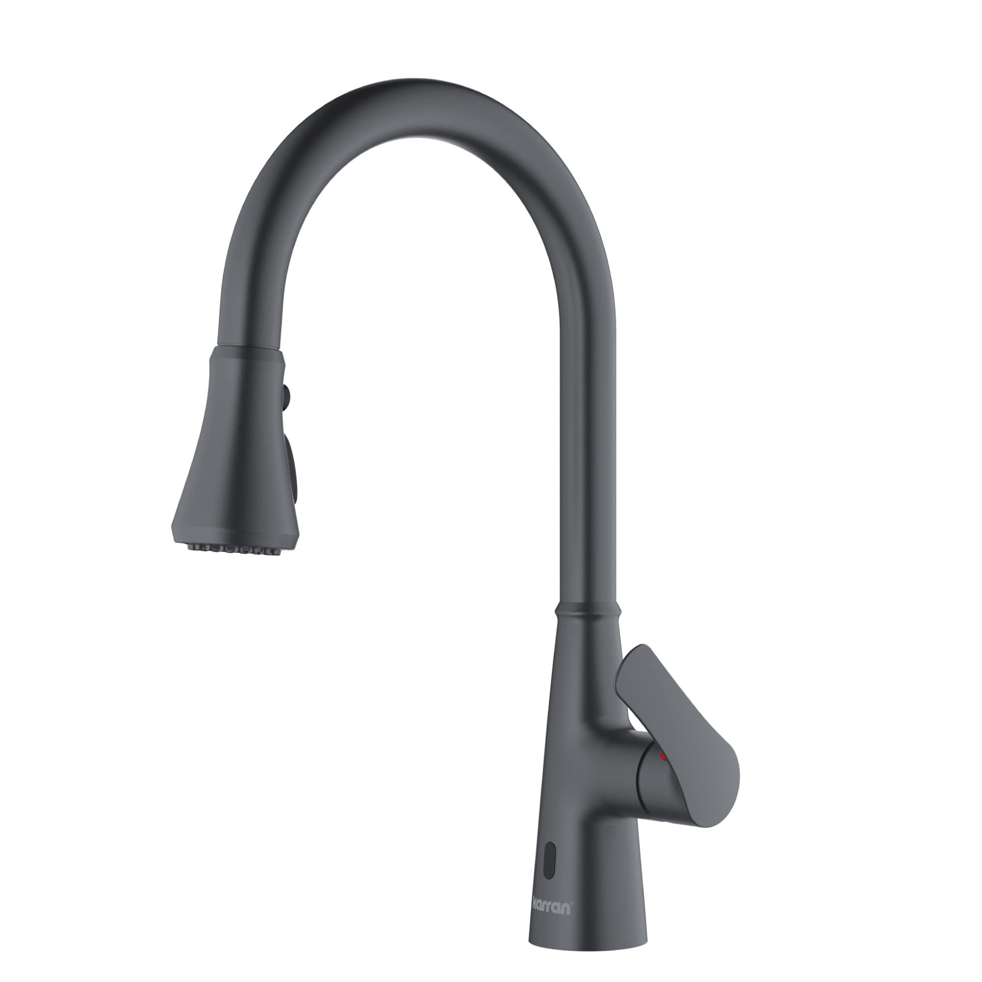 Karran Kadoma Touchless One-Handle Dual Function Pull Down Kitchen Faucet in Gunmetal Grey - Modern Hands-Free Sink Faucet for Easy Cooking and Cleaning