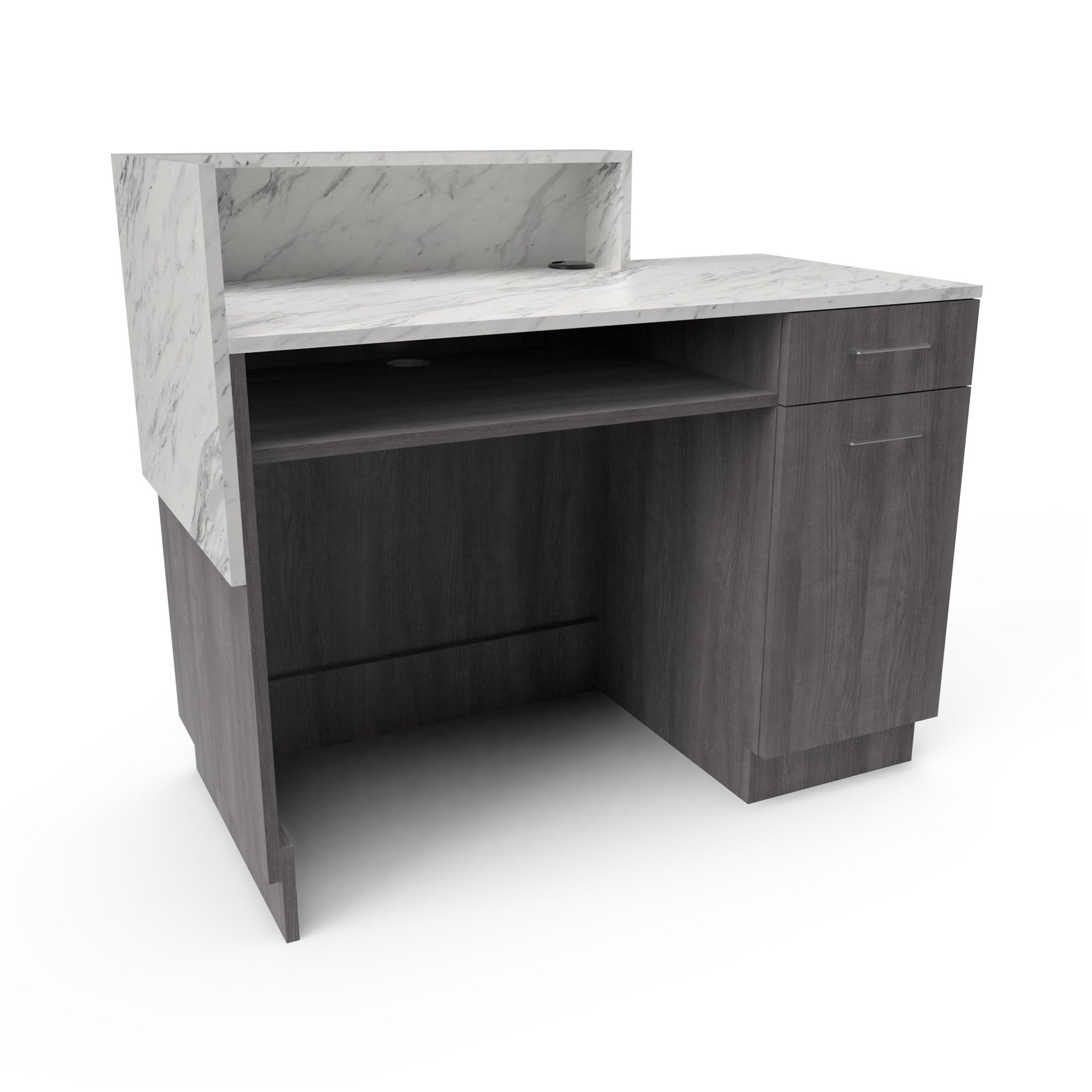 iMale Modern Asymmetrical Computer Desk - Ergonomic Home Office Desk with Storage Shelf | Perfect for Small Spaces, Gaming & Remote Work Setup