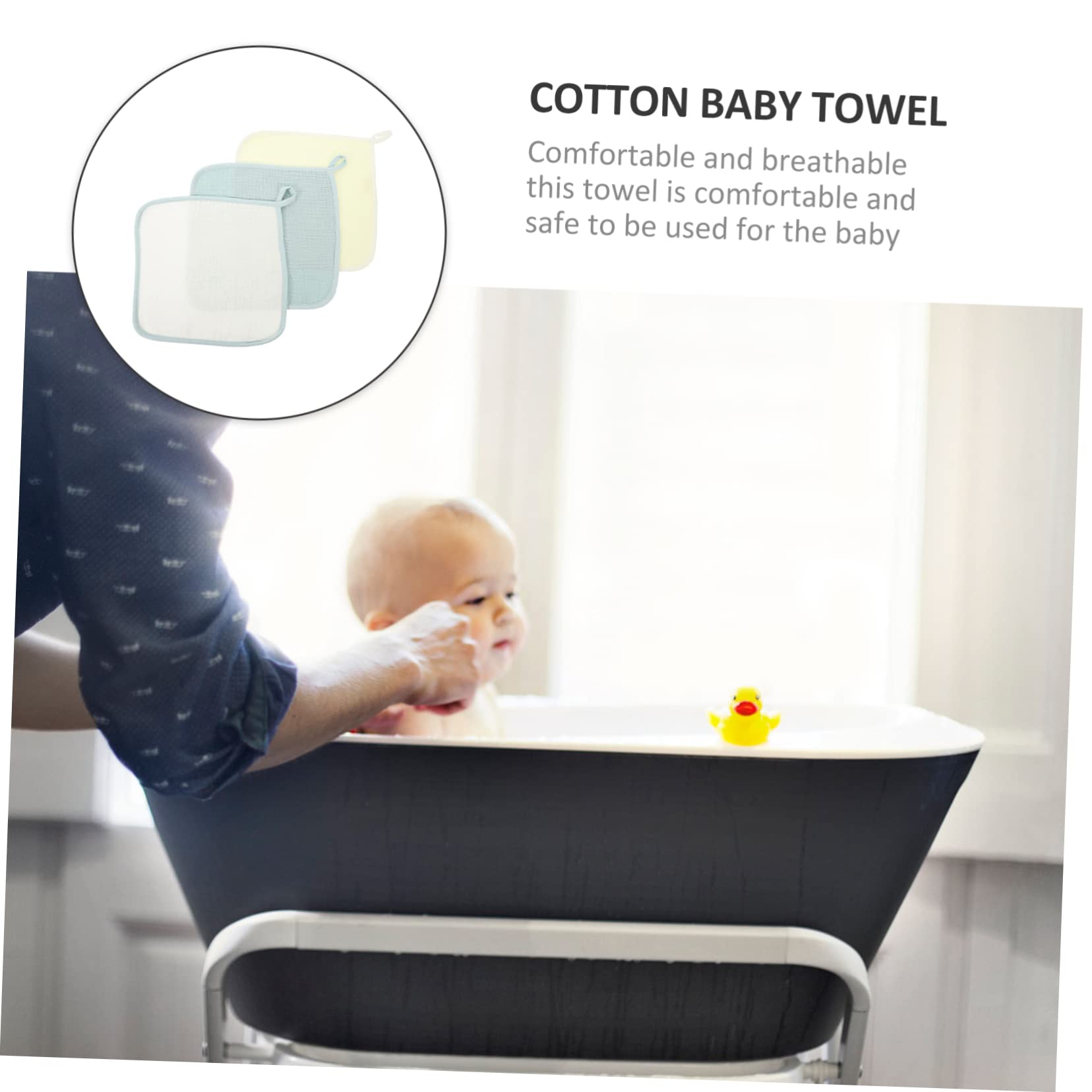 HAPINARY 6 Pack Organic Cotton Baby Drool Bibs & Washcloths - Soft Burp Cloths for Newborns, Infants & Toddlers - Ideal for Feeding, Teething & Messy Playtime