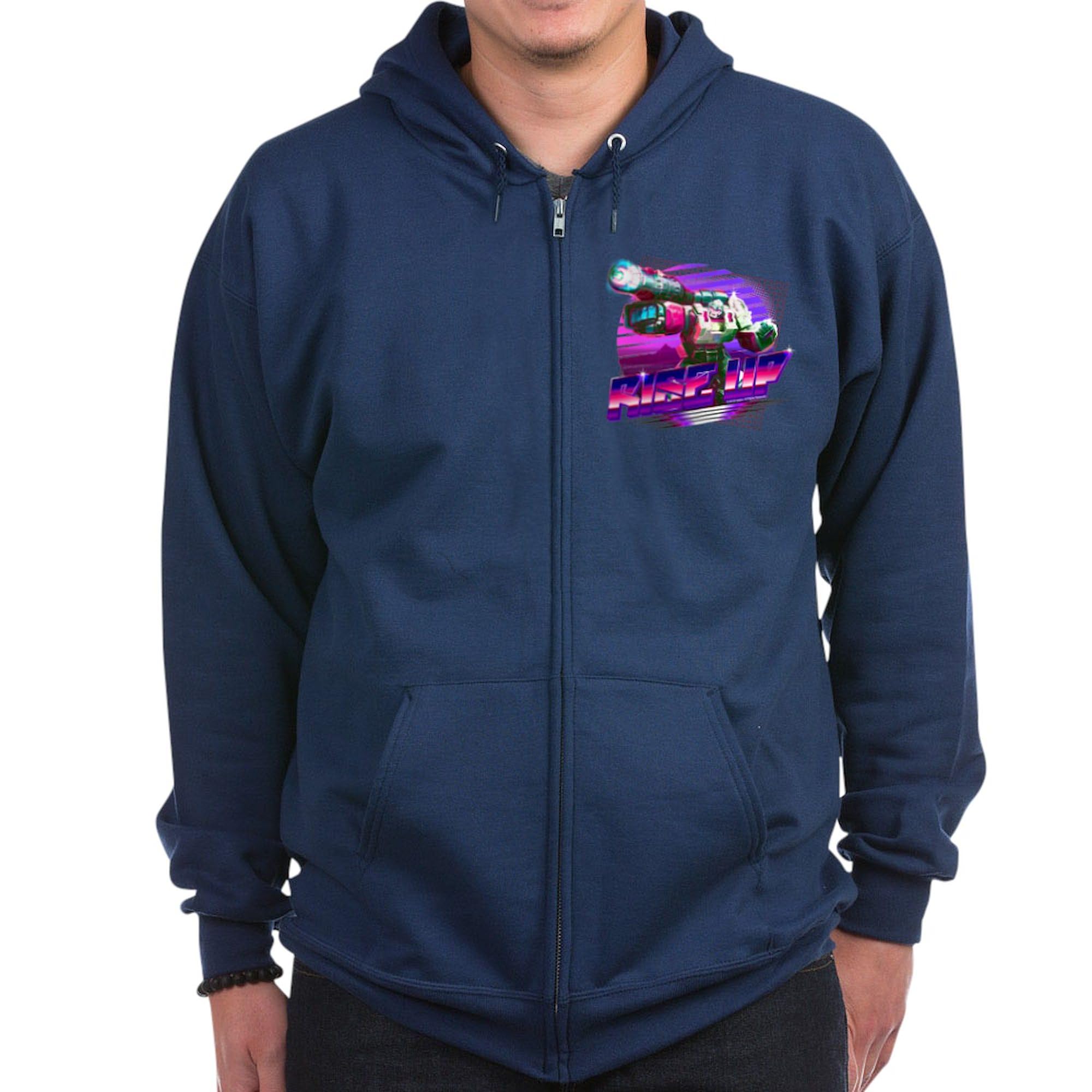 Transformers Megatron Rise Up Zip Hoodie for Men - Dark Zip-Up Hooded Sweatshirt | Casual Wear, Cosplay, Gift for Fans, Movie Night Outfit