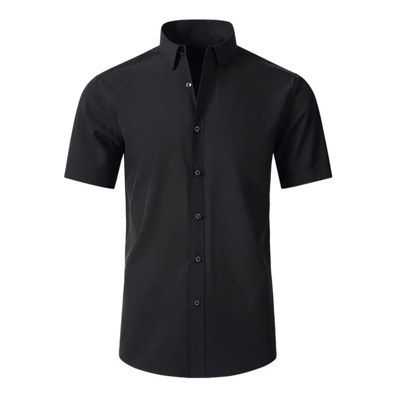 Damipow Men's Wrinkle-Free Non-Iron Dress Shirts | Short Sleeve Button Up Shirt for Business Casual | Perfect for Office, Travel & Formal Events