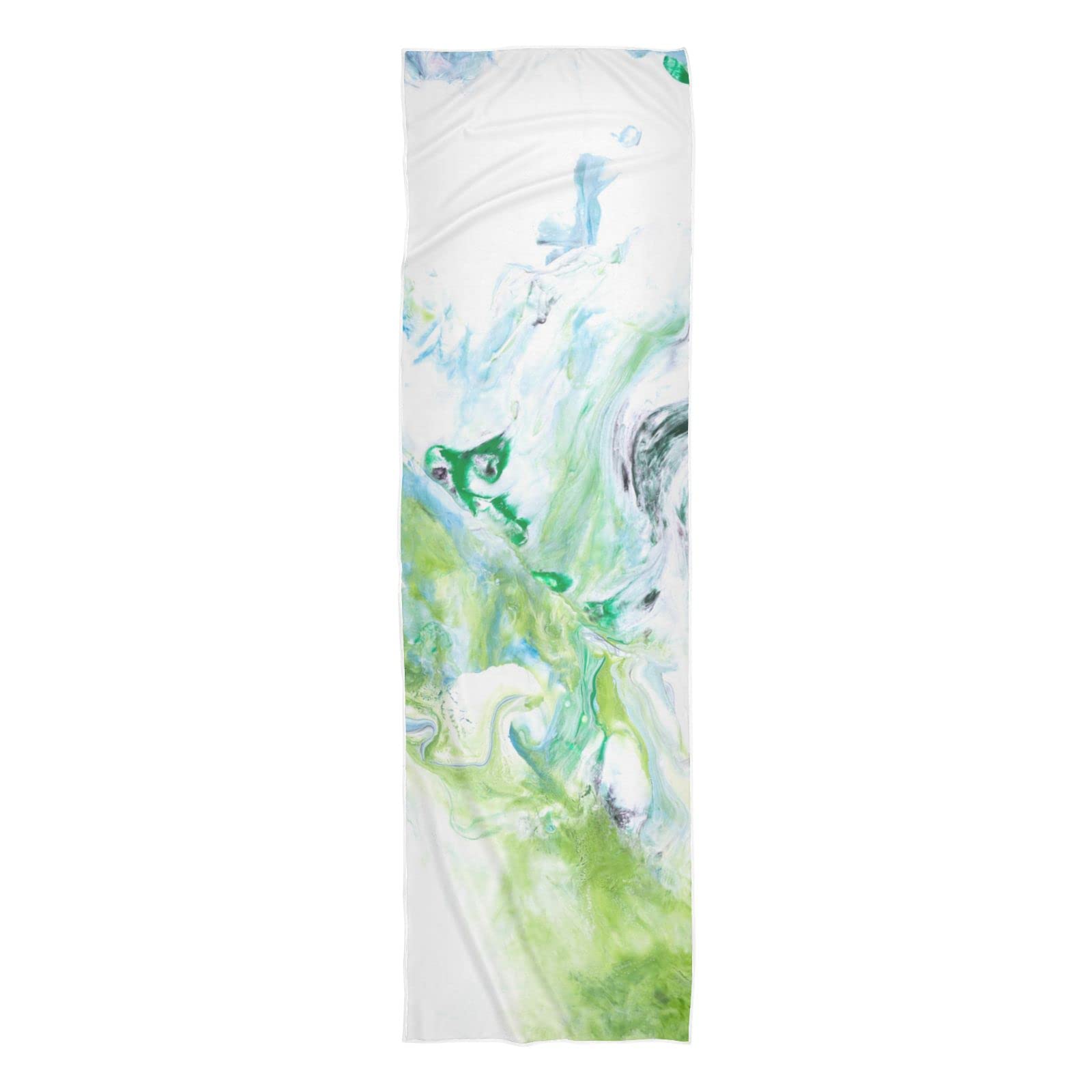Cooling Sports Towels - Quick Dry, Breathable & Lightweight Workout Towels for Gym, Running & Yoga - White, Blue & Green Marble Design - Perfect for Hot Weather Exercise & Post-Workout Cooling
