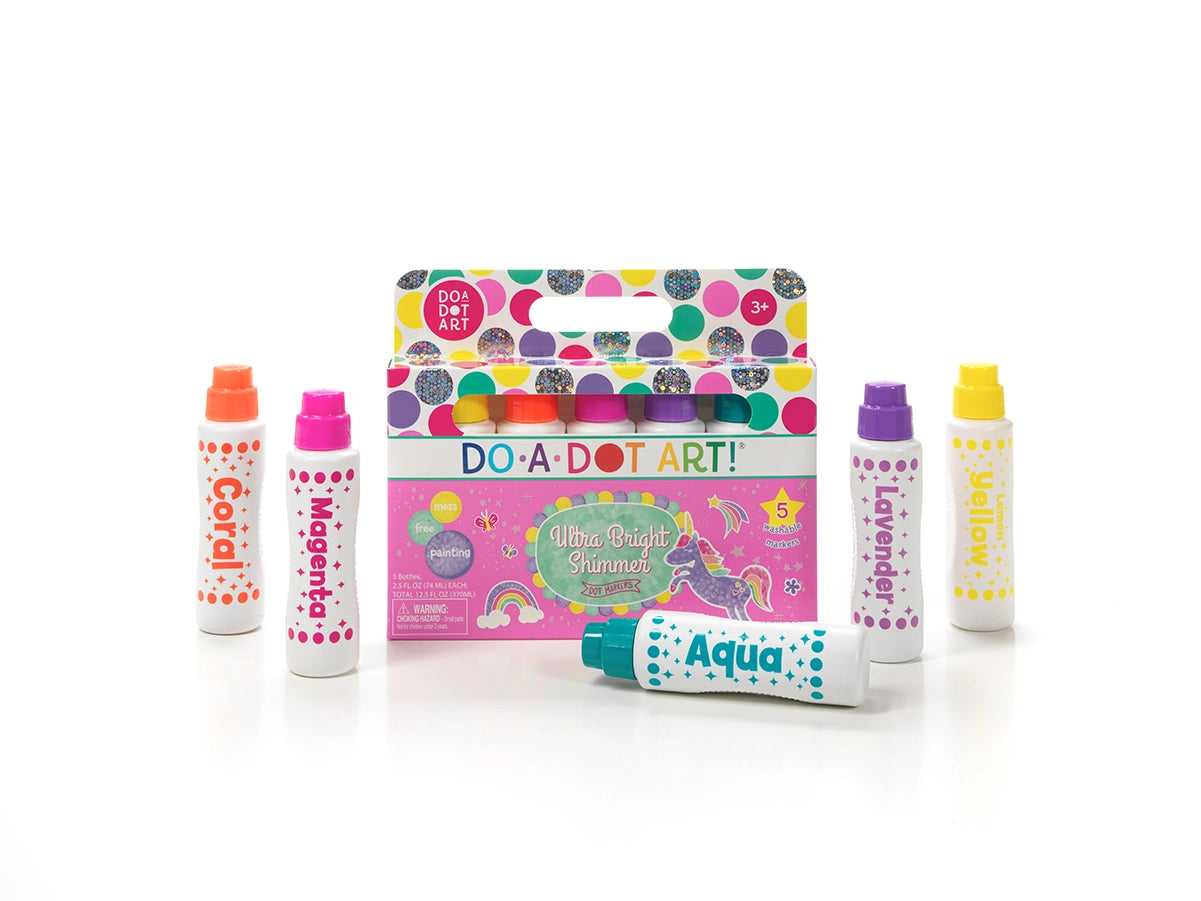 5 Pack Ultra Bright Non-Toxic Dot Markers for Kids - Washable Bingo Daubers for Arts, Crafts & Learning Activities - Perfect for Classroom, Homeschool & Toddler Art Projects