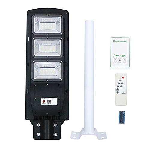 90W Solar Street Light with Remote Control & Motion Sensor - 360 LED, 15000mAh Battery, 9000LM Brightness, IP67 Waterproof for Garden, Playground, Garage, Parking Lot, Pathway Lighting