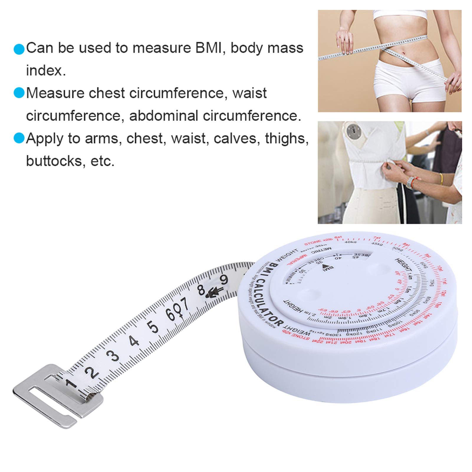 150cm Body Measuring Tape - BMI & Body Fat Caliper for Weight Loss Tracking, Fitness Measurement & Sewing | Perfect for Home Gym, Personal Training & Tailoring Projects