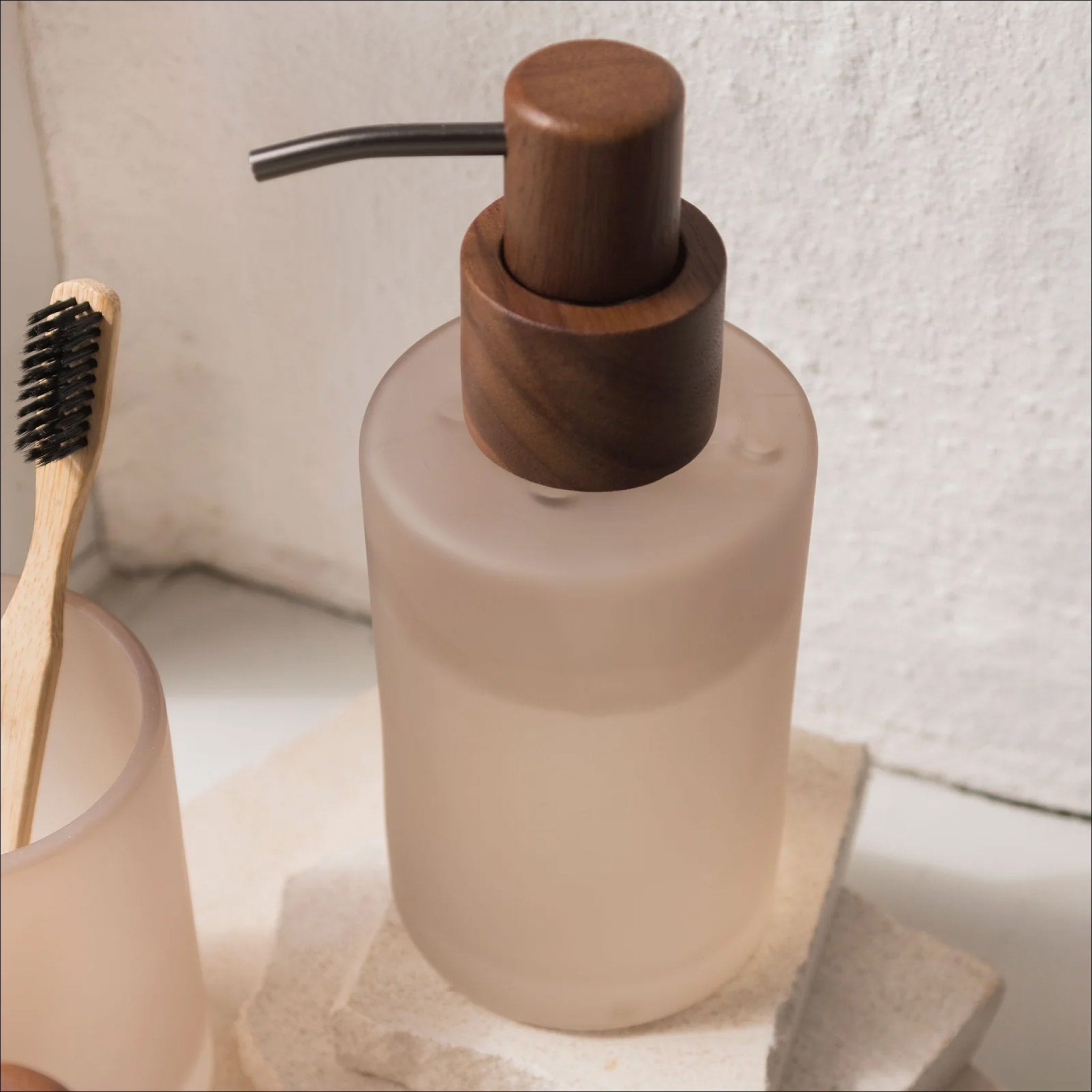 METTE DITMER Elegant Tall Soap Dispenser - 18cm Height Modern Bathroom & Kitchen Countertop Organizer for Liquid Soap, Hand Wash, and Dish Detergent - Perfect for Home, Office, and Restaurant Use