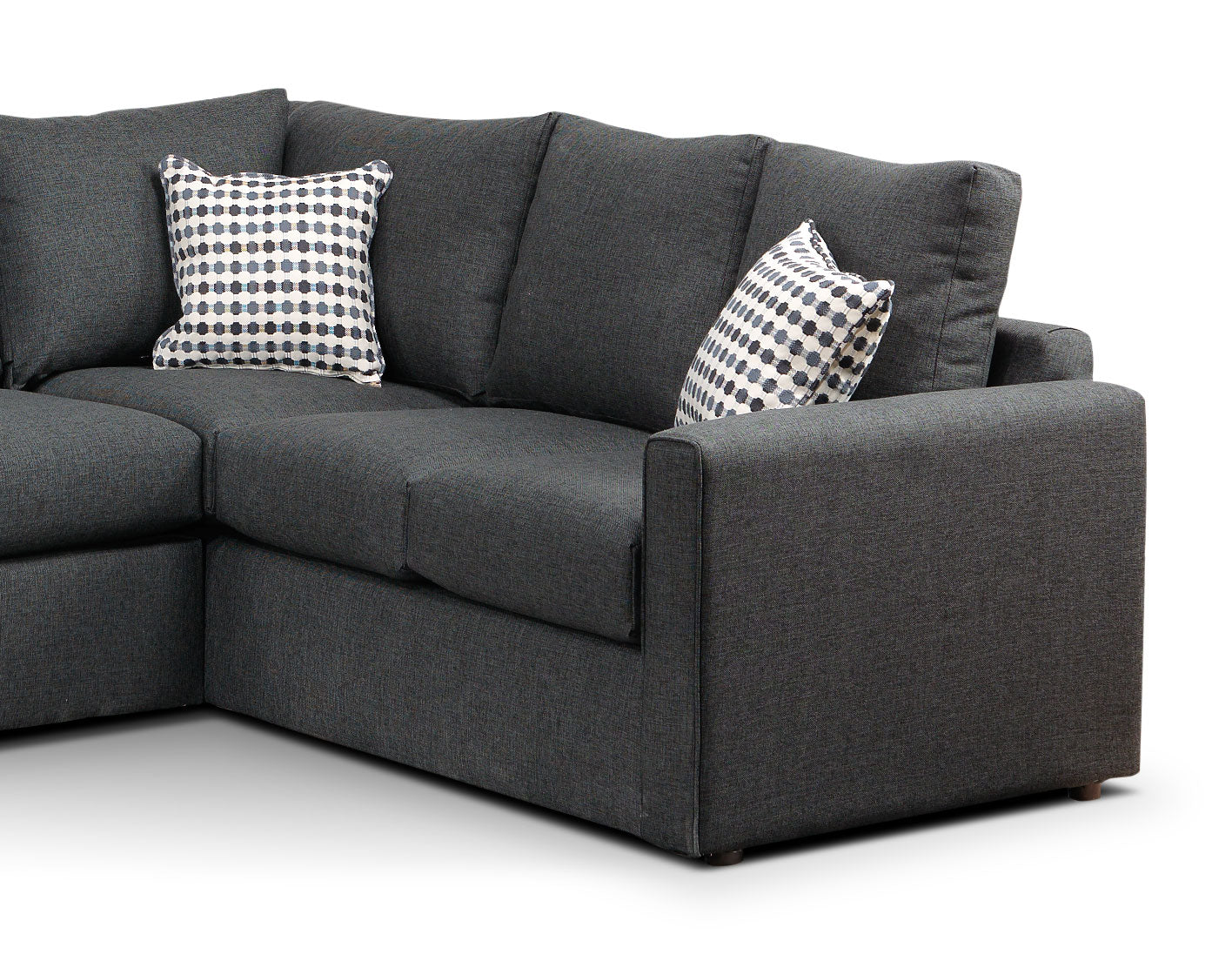 Comfortable Athina 2-Piece Left-Facing Queen Sectional Sofa Bed in Charcoal - Perfect for Small Spaces & Guest Rooms