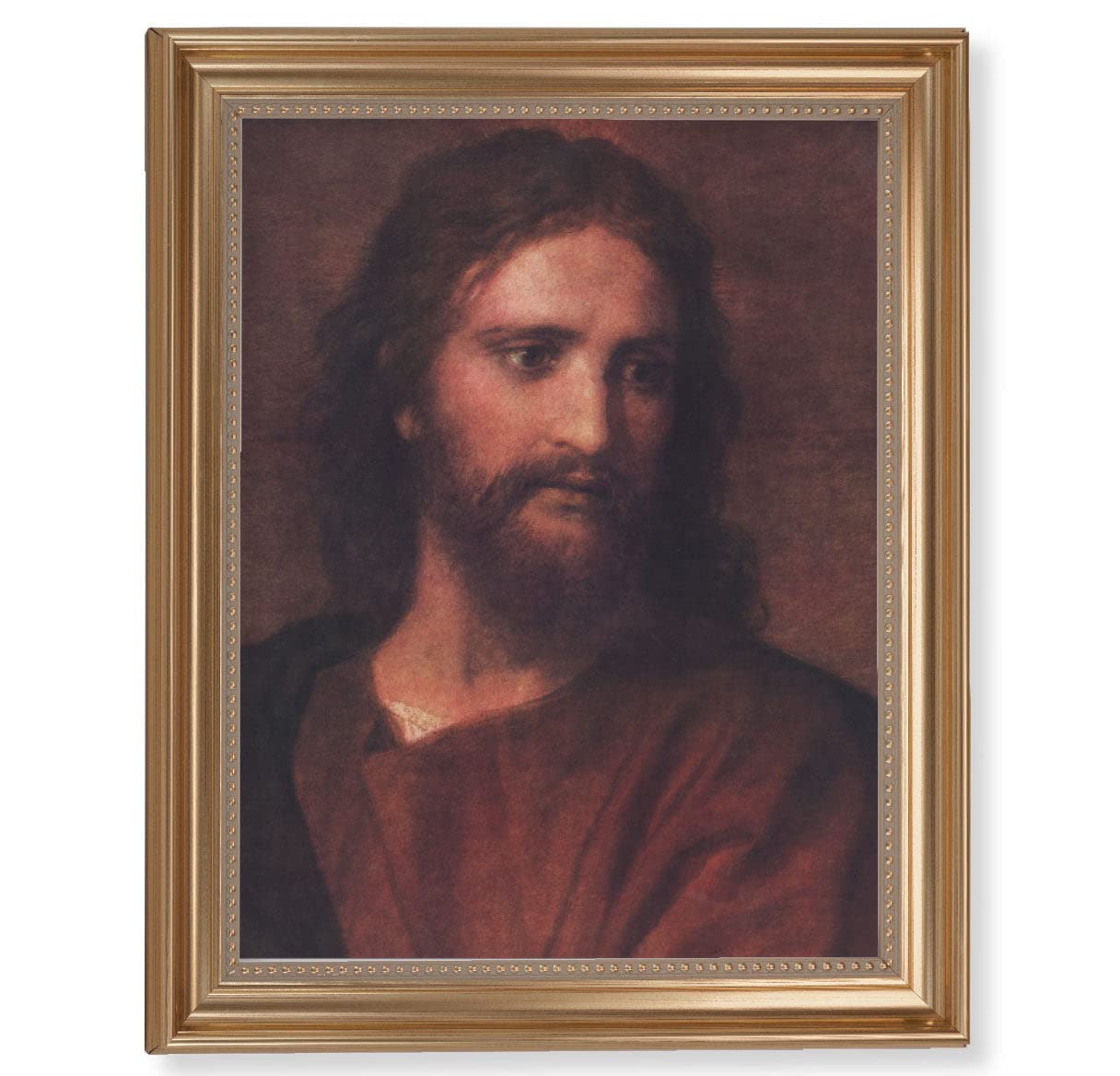 Christ at 33 Extra Large Framed Wall Art - Classic Gold Leaf Fluted Frame with Beaded Edge - Religious Home Decor for Living Room, Church & Office