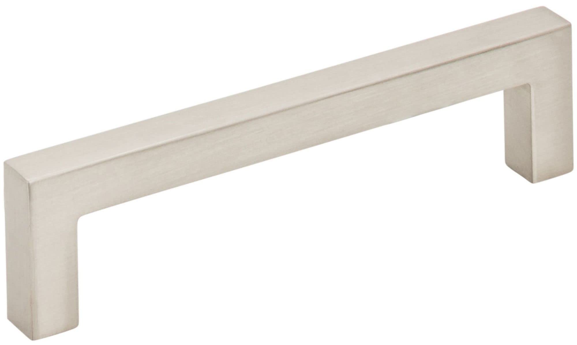 25-Pack 96mm Satin Nickel Square Cabinet Bar Pulls - Center to Center Handle for Kitchen Cabinets, Dressers & Bathroom Vanities - Modern Hardware for Home Renovation & Furniture Upgrade