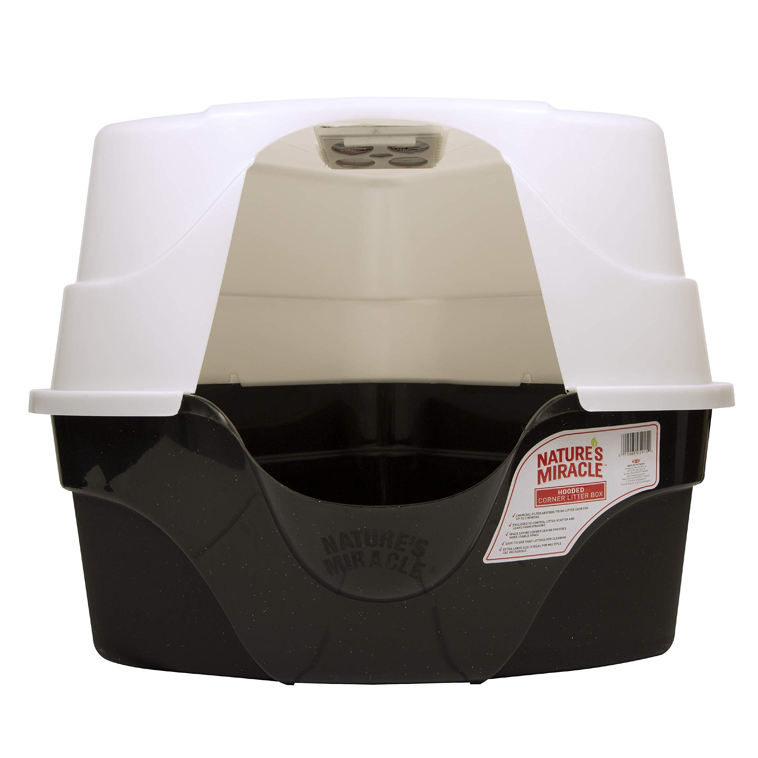 Nature's Miracle Advanced Hooded Corner Litter Box for Cats - Odor Control, Privacy Design - 6-Pack (P-5915) - Perfect for Small Spaces & Multi-Cat Homes