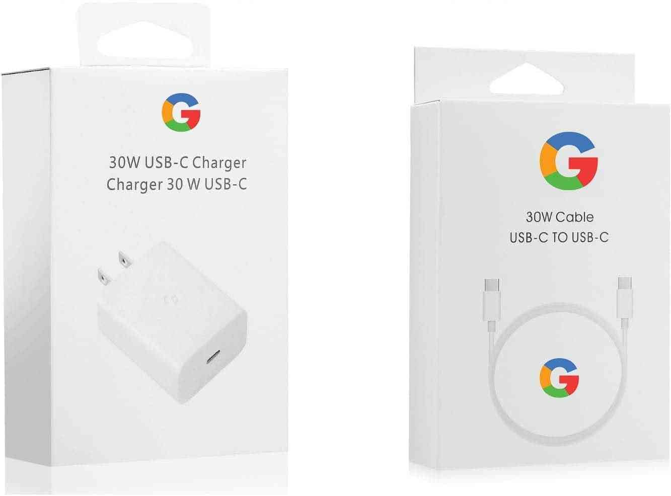 30W USB-C Fast Charger with USB-C to USB-C Cable - Compatible with Google Pixel 8a/7a/6/4a 5G & Most USB-C Devices - Rapid Charging for Phones, Tablets & Laptops - Perfect for Home, Office & Travel Use