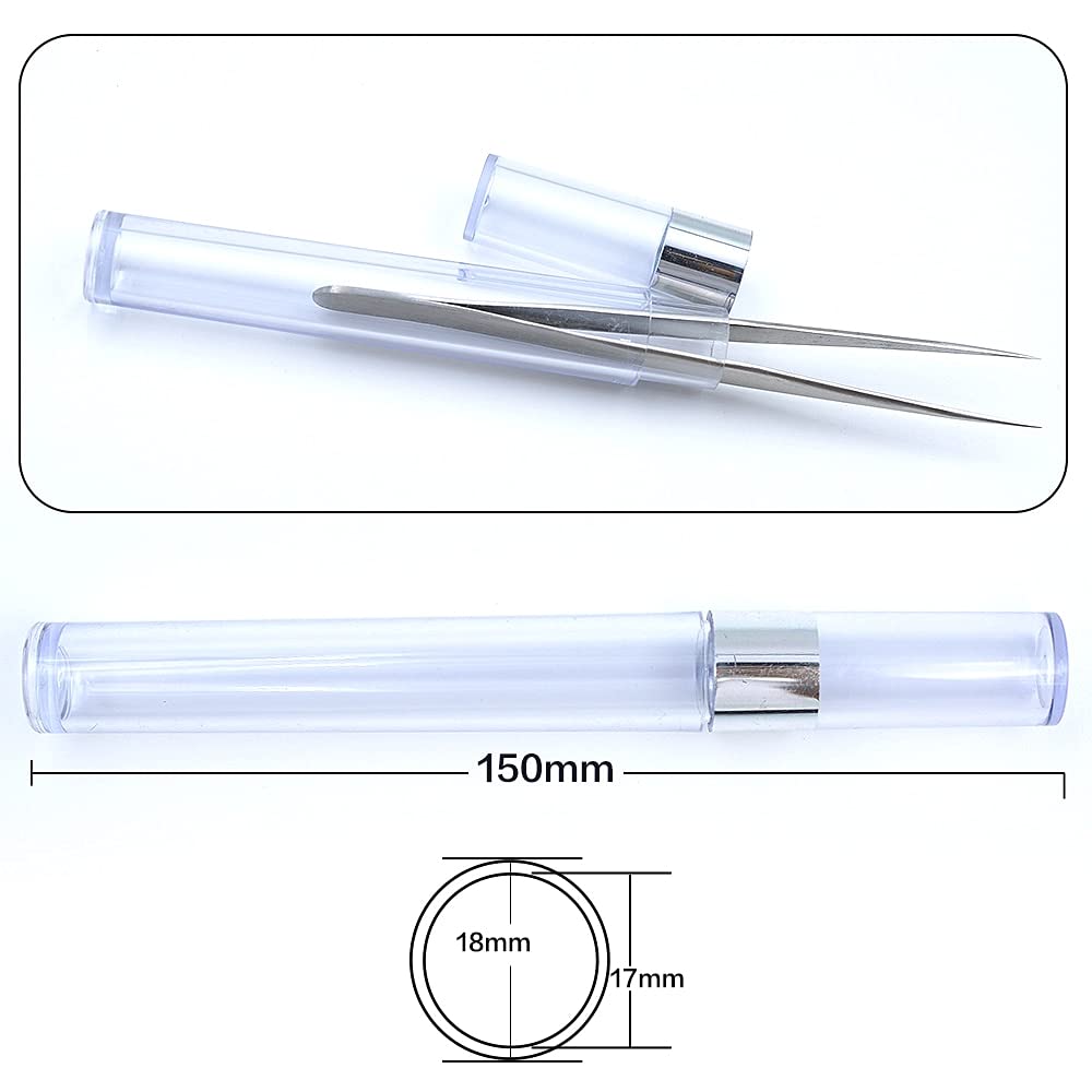 1 PCS Professional Eyelash Tweezer Box - Super Hard Stainless Steel Tweezer Bottle for Makeup & False Eyelash Application - Perfect for Salon, Home Use & Travel (Color: Tweezer Box)