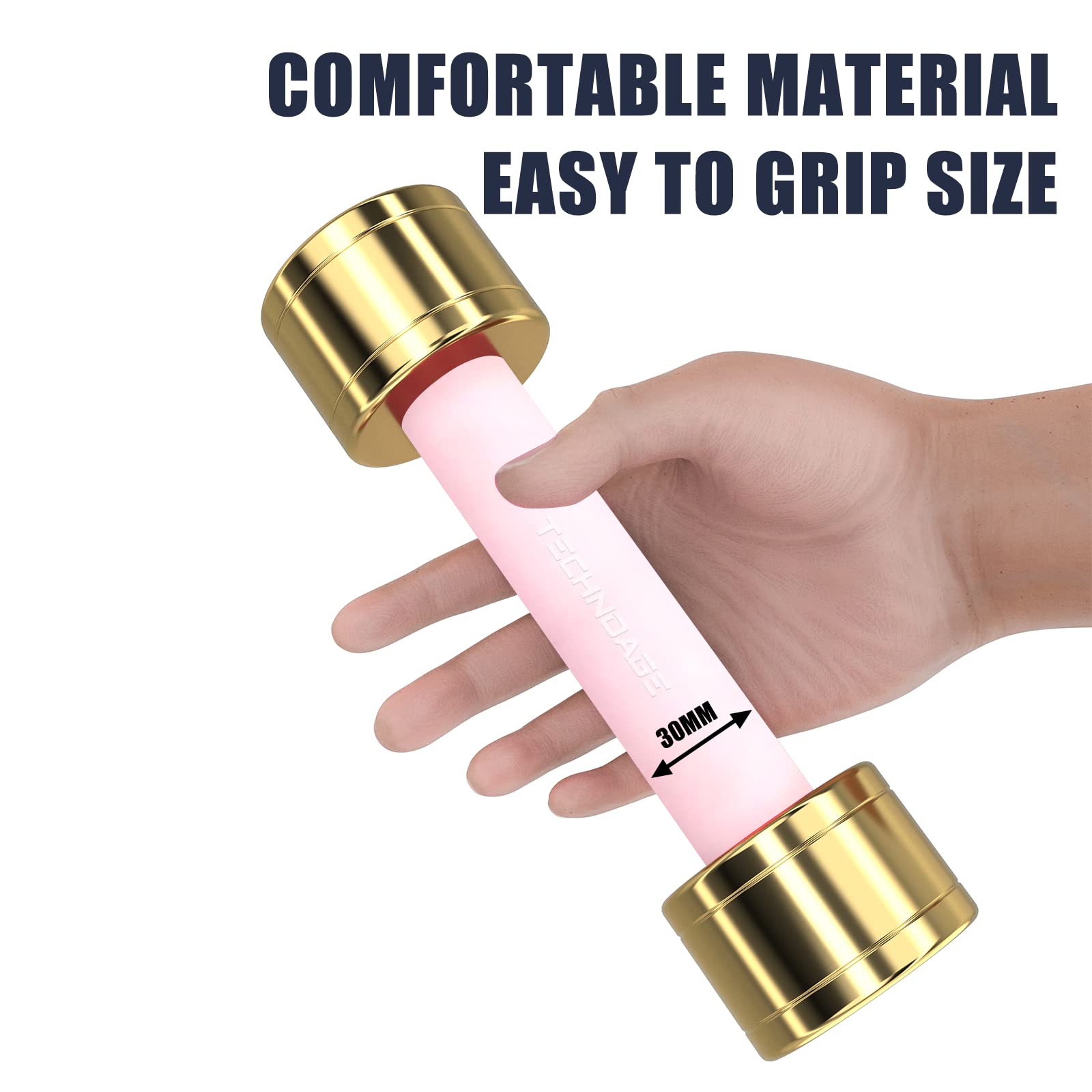 Premium Round Dumbbell Set with Steel Handle & Odorless Neoprene Grip - Home Gym Equipment for Strength Training, Weight Lifting & Fitness Workouts
