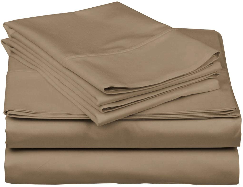 600 Thread Count 100% Egyptian Cotton 7-Piece Bed in a Bag Set - 3-Piece Comforter & 4-Piece Deep Pocket Sheet Set (21