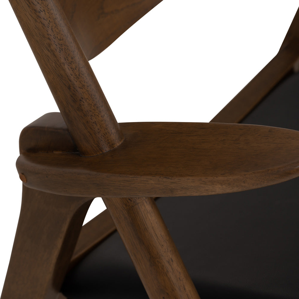 CAMRY Lounge Chair - Walnut & Black Fabric - Modern Accent Chair for Living Room, Bedroom, or Office - Comfortable Reading Chair with Sturdy Wooden Frame