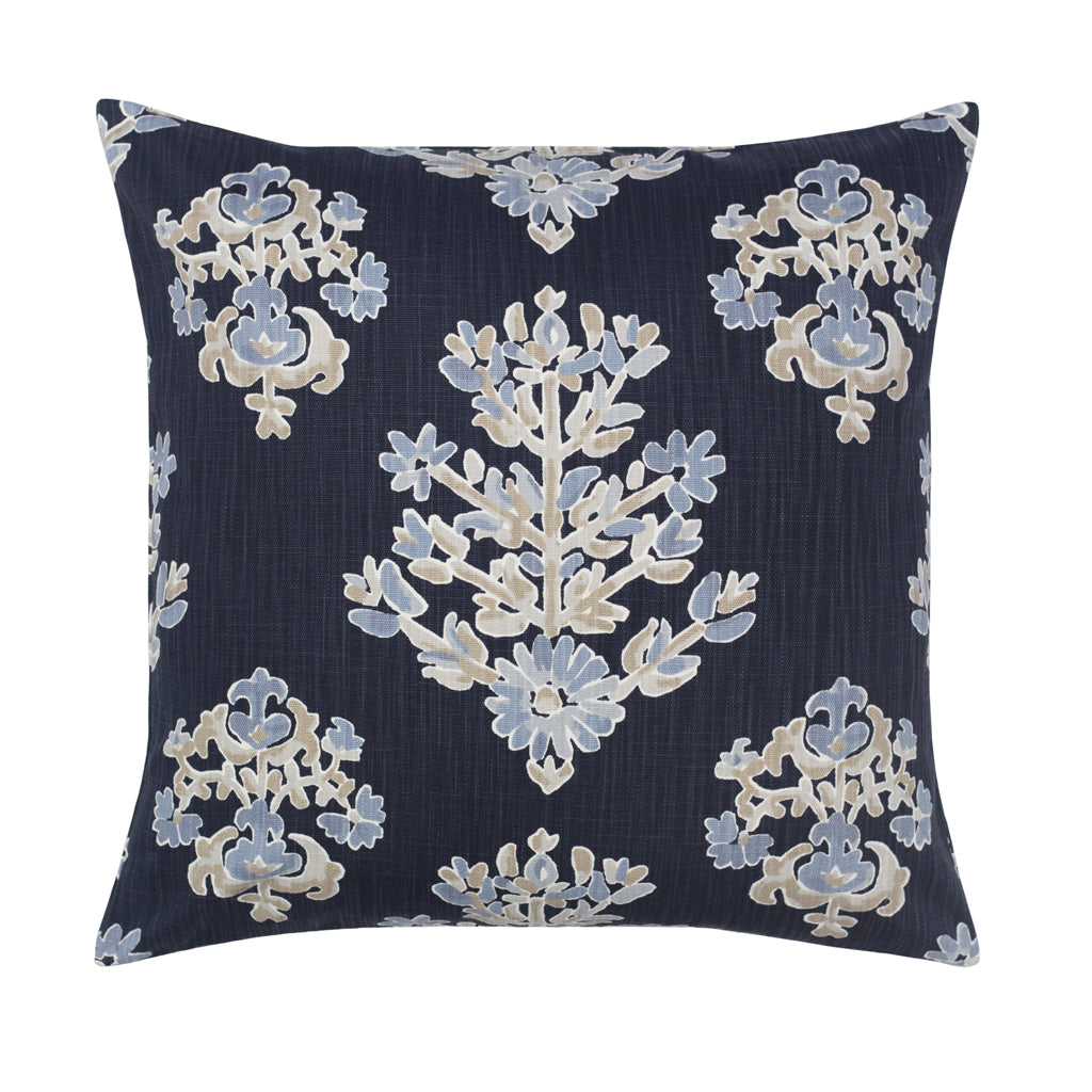 Midnight Sophia Floral Square Throw Pillow - Decorative Cushion Cover for Sofa, Bed & Home Decor - Perfect for Living Room, Bedroom & Dorm
