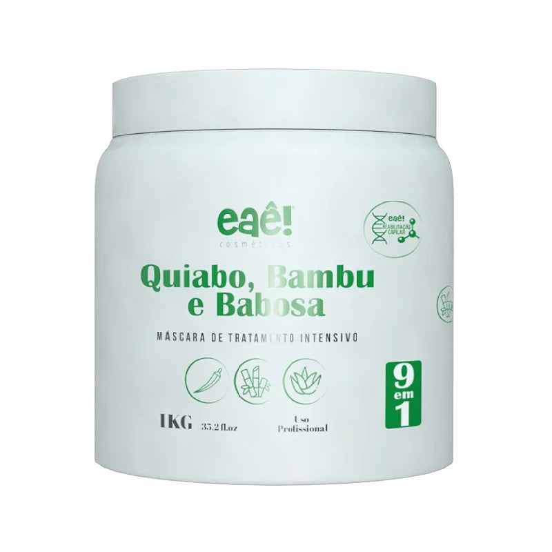Eaê Cosmetics Okra Bamboo Aloe Vera Treatment Mask - 1kg / 35.27 fl oz - Hydrating & Nourishing Face Mask for Dry Skin, Perfect for Spa Day & Night Skincare Routine
