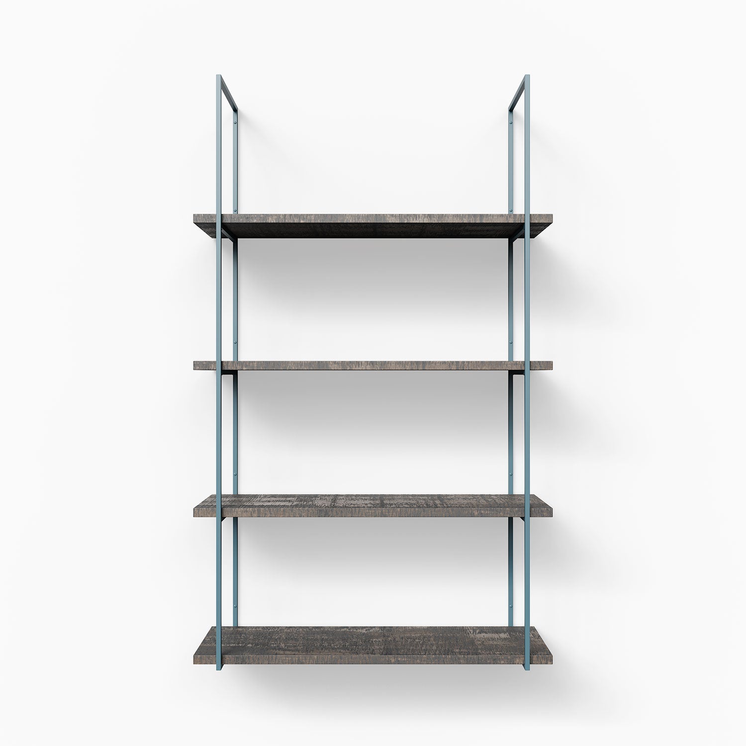 Lloyd Hatch Grey Rustic 4 Tier Wooden Shelf - Farmhouse Style Storage Organizer for Living Room, Kitchen, Bathroom & Office Decor