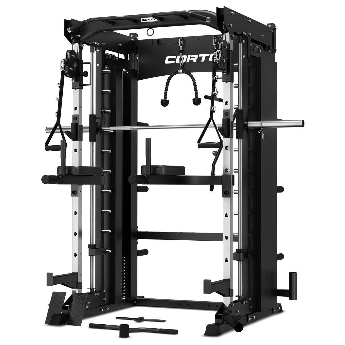 CORTEX SM 26 6-in-1 Power Rack with Dual Stack Smith Machine & Cable System - Home Gym Equipment for Strength Training & Weightlifting