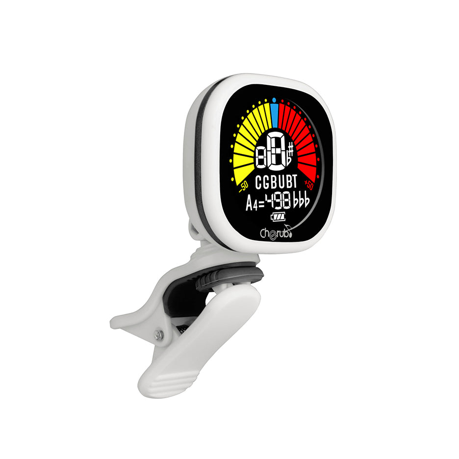 Cherub WST 675 Rechargeable Clip-On Chromatic Tuner for Guitar, Violin & Ukulele - Perfect for Musicians & Live Performances